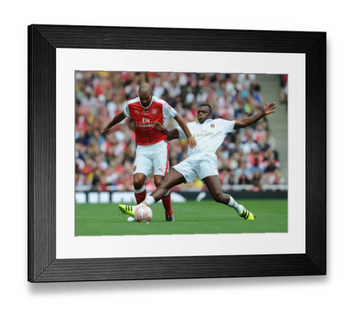 Framed Print : Clash of Football Greats: Arsenal Legends vs Milan Glorie at Emirates Stadium