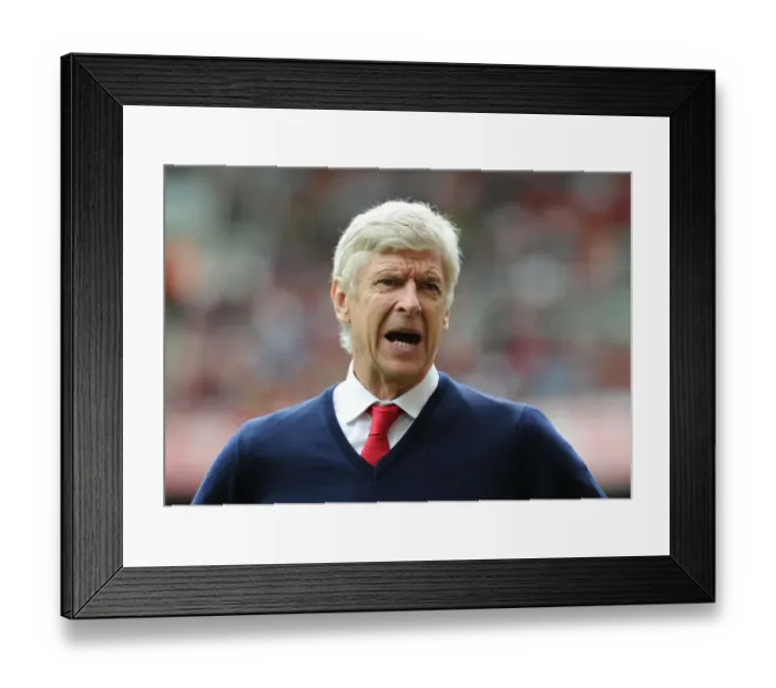 Framed Print : Arsene Wenger Reunites with Football Greats: Arsenal Legends vs. Milan Glorie at Emirates Stadium