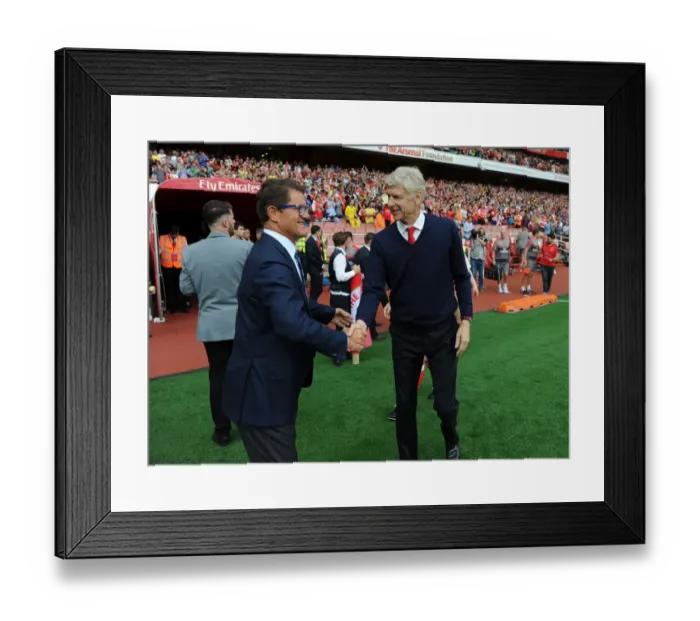 Framed Print : A Meeting of Football Legends: Wenger and Capello Reunite at Arsenal vs. Milan Framed Print : A Meeting of Football Legends: Wenger and Capello Reunite at Arsenal vs. Milan