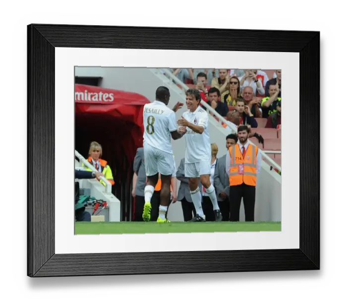Framed Print : Marcel Desailly and Stefano Eranio (Milan) Framed Print : Marcel Desailly and Stefano Eranio (Milan)
