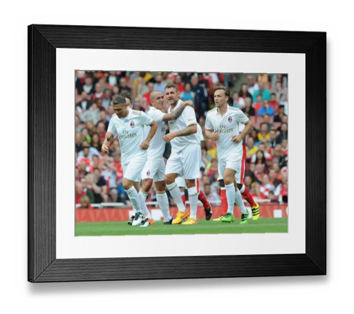 Framed Print : Christian Vieri celebrates scoring Milans goal. Arsenal Legends 4: 2 Milan Glorie Framed Print : Christian Vieri celebrates scoring Milans goal. Arsenal Legends 4: 2 Milan Glorie