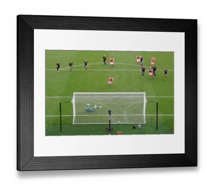 Framed Print : Santi Cazorla Scores Arsenal's Penalty Goal Against Southampton (2016-17)