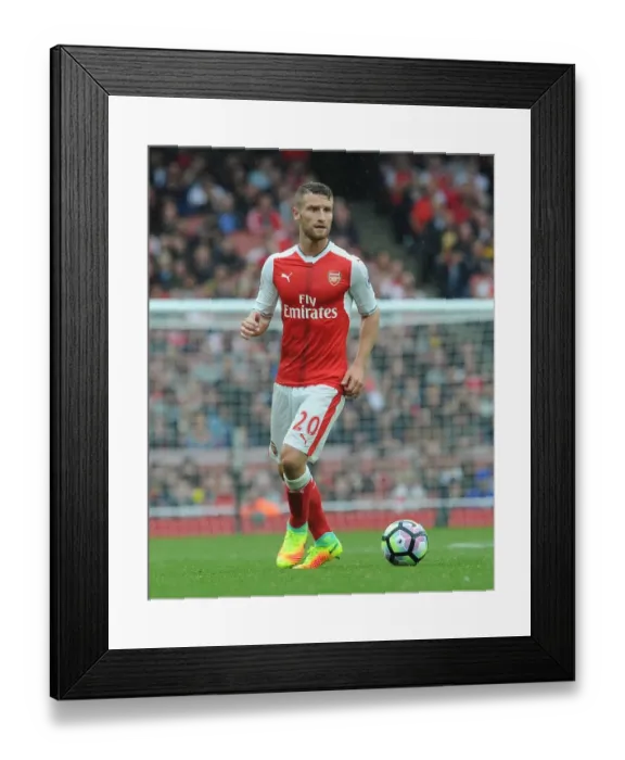 Framed Print : Arsenal's Mustafi in Action: Arsenal vs Southampton, 2016-17 Premier League, Emirates Stadium