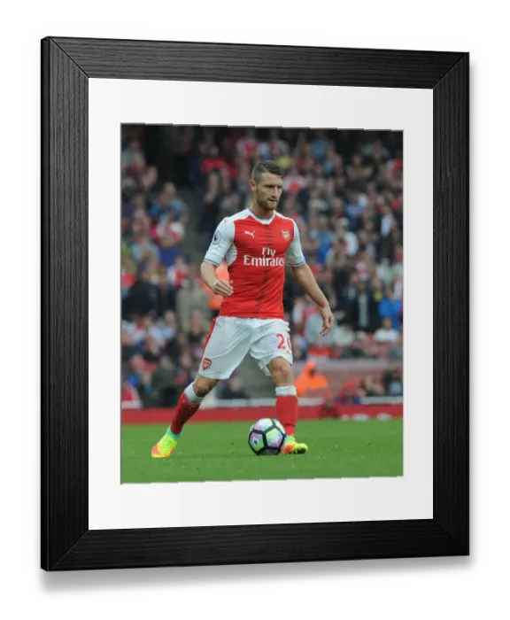 Framed Print : Arsenal's Mustafi in Action: Arsenal vs Southampton (2016-17), Emirates Stadium