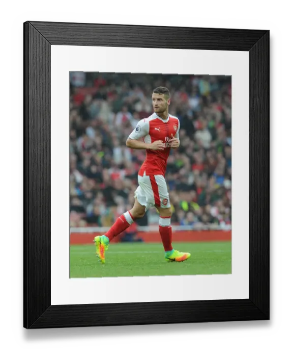 Framed Print : Mustafi in Action: Arsenal vs Southampton, 2016-17 Premier League, Emirates Stadium