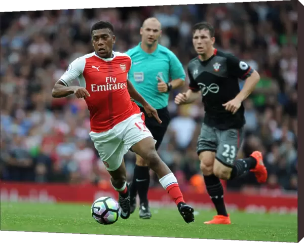 Arsenal's Alex Iwobi in Action Against Southampton at the Emirates Stadium, 2016-17 Premier League