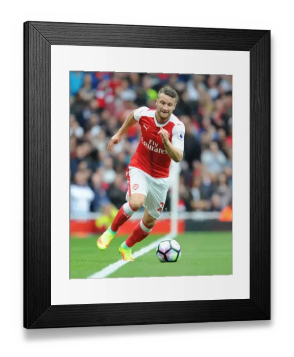 Framed Print : Arsenal's Mustafi in Action: Arsenal vs Southampton, Premier League 2016-17