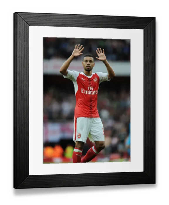 Framed Print : Francis Coquelin's Emotional Reaction After Arsenal's Win Against Southampton (2016-17)