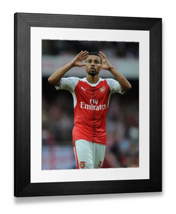 Framed Print : Francis Coquelin's Emotional Moment after Arsenal's Win Against Southampton (2016-17)