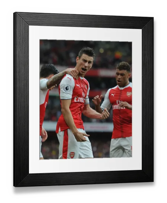 Framed Print : Arsenal's Koscielny Scores First Goal: Arsenal 1- Southampton (2016-17)