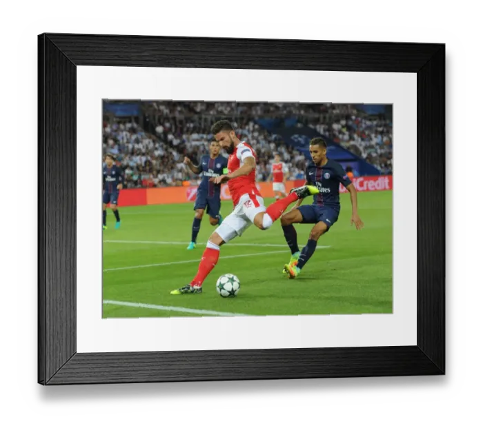 Framed Print : Champions League Showdown: Olivier Giroud vs. Marquinhos - Paris Saint-Germain vs. Arsenal: A Battle at Parc des Princes Framed Print : Champions League Showdown: Olivier Giroud vs. Marquinhos - Paris Saint-Germain vs. Arsenal: A Battle at Parc des Princes
