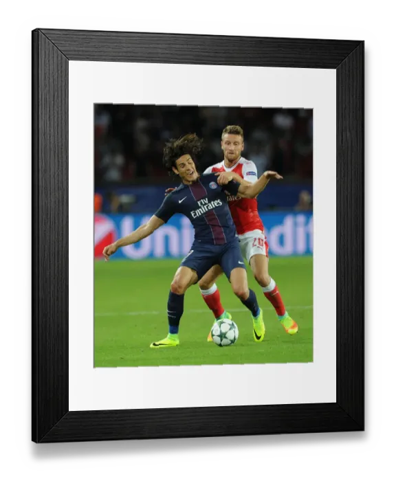 Framed Print : Mustafi vs Cavani: A Champions League Showdown in Paris Framed Print : Mustafi vs Cavani: A Champions League Showdown in Paris