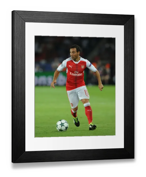 Framed Print : Champions League Showdown: Santi Cazorla vs Paris Saint-Germain