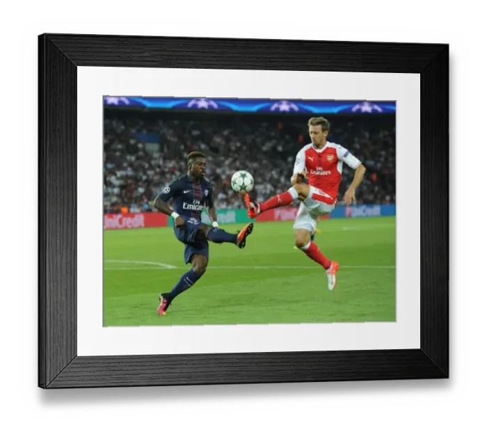 Framed Print : Champions League Showdown: A Clash of Titans - Paris Saint-Germain vs. Arsenal