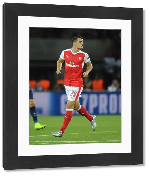 Granit Xhaka: Arsenal Star in Action against Paris Saint-Germain, UEFA Champions League 2016-17