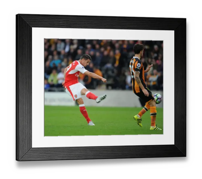 Framed Print : Granit Xhaka's Stunner: Arsenal's Fourth Goal vs. Hull City, Premier League 2016-17