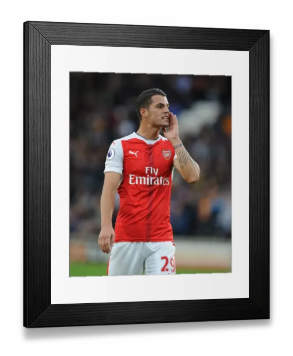Framed Print : Granit Xhaka: In Action Against Hull City, Premier League 2016-17