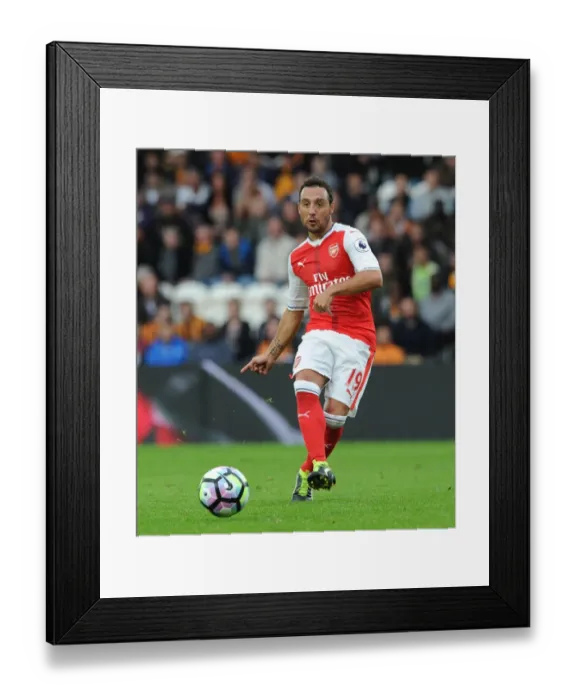 Framed Print : Santi Cazorla: In Action for Arsenal against Hull City, Premier League 2016-17