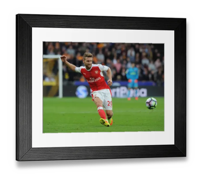 Framed Print : Shkodran Mustafi: In Action for Arsenal Against Hull City, Premier League 2016-17