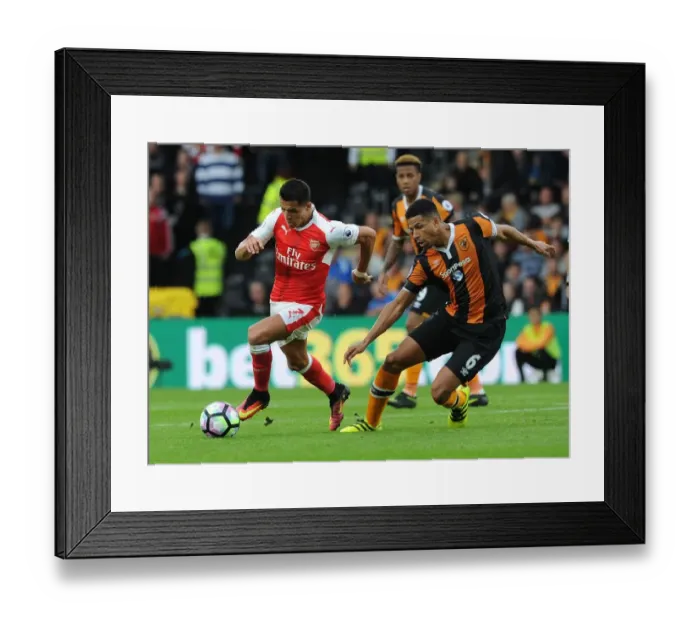 Framed Print : Clash of Forces: Sanchez vs. Davies - Arsenal's Star Forward vs. Hull's Defender, Premier League 2016-17