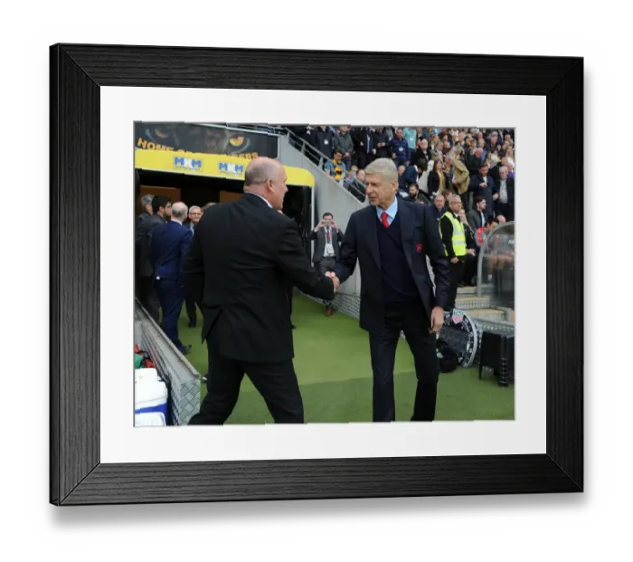 Framed Print : Arsene Wenger and Mike Phelan: Pre-Match Greetings at Hull City vs Arsenal (2016-17)