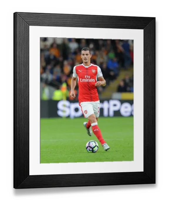 Framed Print : Granit Xhaka: In Action for Arsenal vs. Hull City, Premier League 2016-17