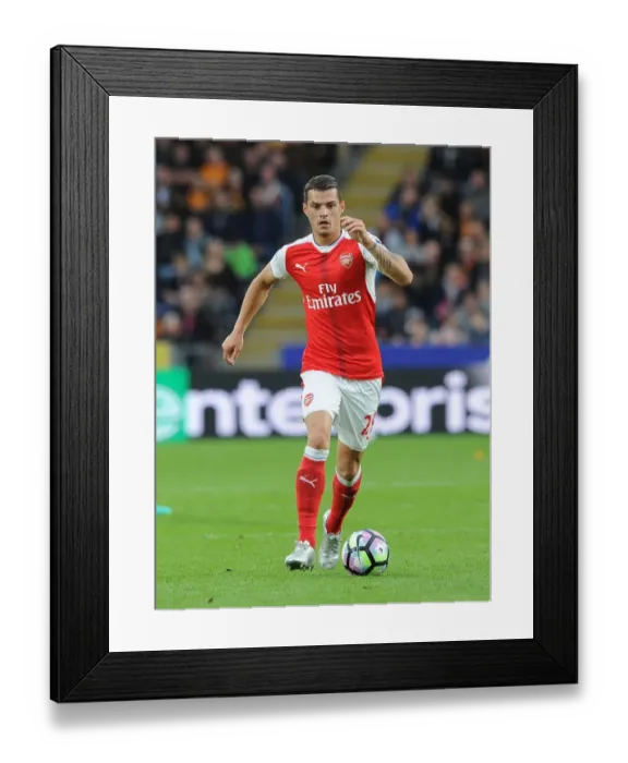 Framed Print : Granit Xhaka: In Action for Arsenal Against Hull City, Premier League 2016-17 Framed Print : Granit Xhaka: In Action for Arsenal Against Hull City, Premier League 2016-17