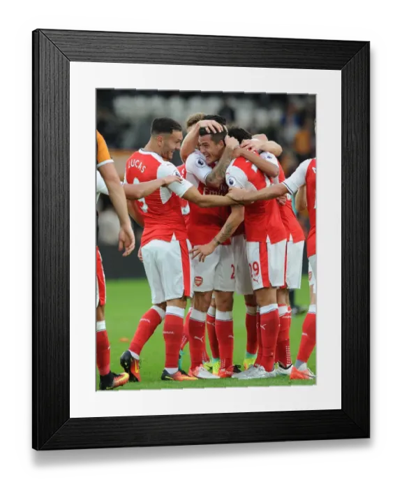 Framed Print : Granit Xhaka's Brace: Arsenal's 4-0 Thrashing of Hull City (2016-17)