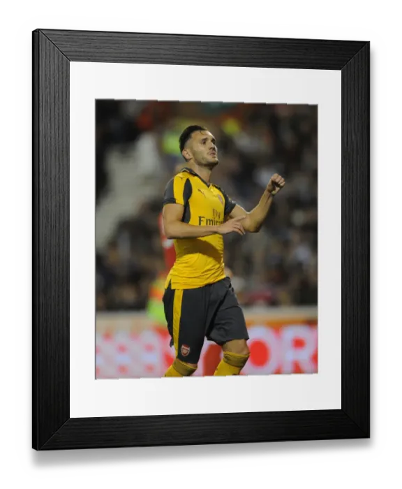 Framed Print : Lucas Perez Scores Arsenal's Second Goal vs. Nottingham Forest in EFL Cup (2016-17)