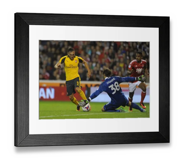 Framed Print : Lucas Perez Scores His Second as Arsenal Advance in EFL Cup Against Nottingham Forest Framed Print : Lucas Perez Scores His Second as Arsenal Advance in EFL Cup Against Nottingham Forest