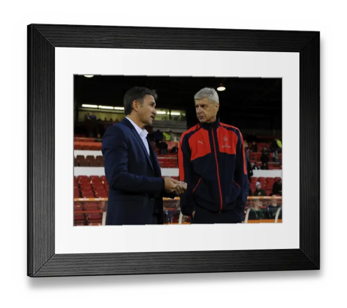 Framed Print : Arsene Wenger and Philippe Montanier: Pre-Match Encounter at Nottingham Forest vs. Arsenal (2016 EFL Cup) Framed Print : Arsene Wenger and Philippe Montanier: Pre-Match Encounter at Nottingham Forest vs. Arsenal (2016 EFL Cup)
