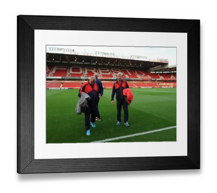 Framed Print : Arsene Wenger Inspects City Ground Pitch Before Arsenal's EFL Cup Clash with Nottingham Forest (2016-17) Framed Print : Arsene Wenger Inspects City Ground Pitch Before Arsenal's EFL Cup Clash with Nottingham Forest (2016-17)