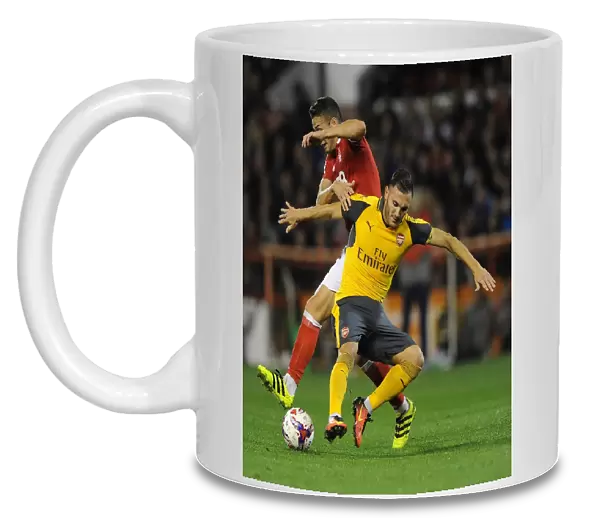 Lucas Perez (Arsenal) Chris Cohen (Forest). Nottingham Forest 0: 4 Arsenal. EPL League Cup