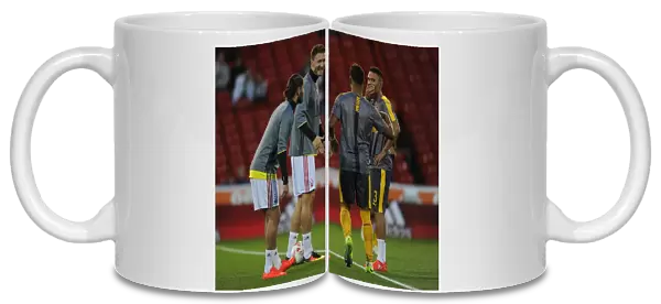 Kieran Gibbs and Alex Oxlade-Chamberlain (Arsenal) Henri Lansbury and Nicklas Bendtner