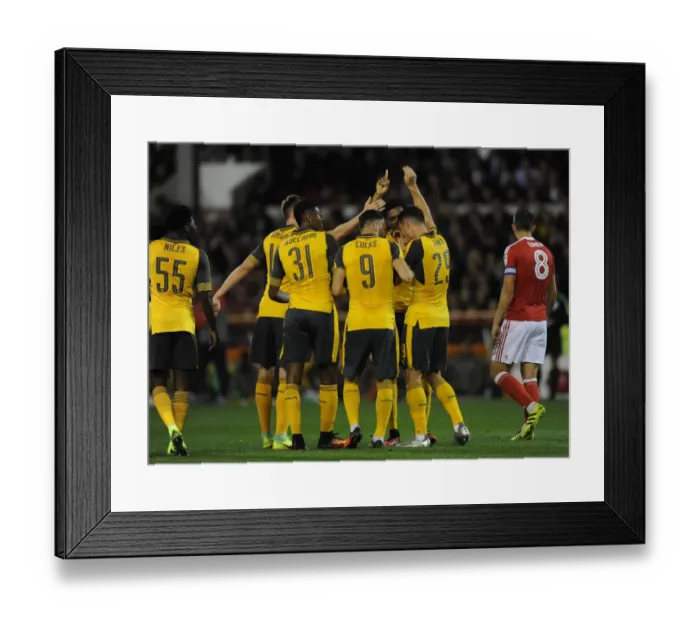 Framed Print : Arsenal's Xhaka Scores Thriller in 4-0 League Cup Victory Over Nottingham Forest