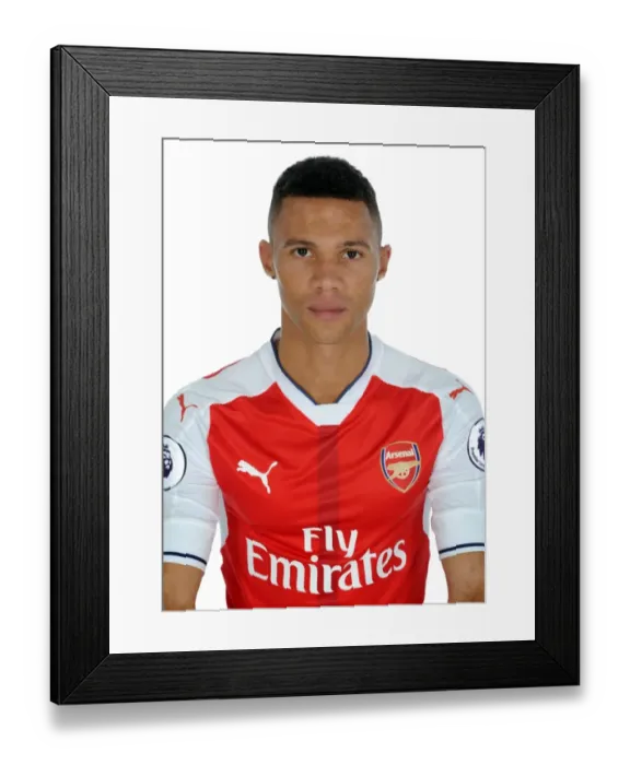 Framed Print : Arsenal FC 2016-17 Squad: Kieran Gibbs Portrait