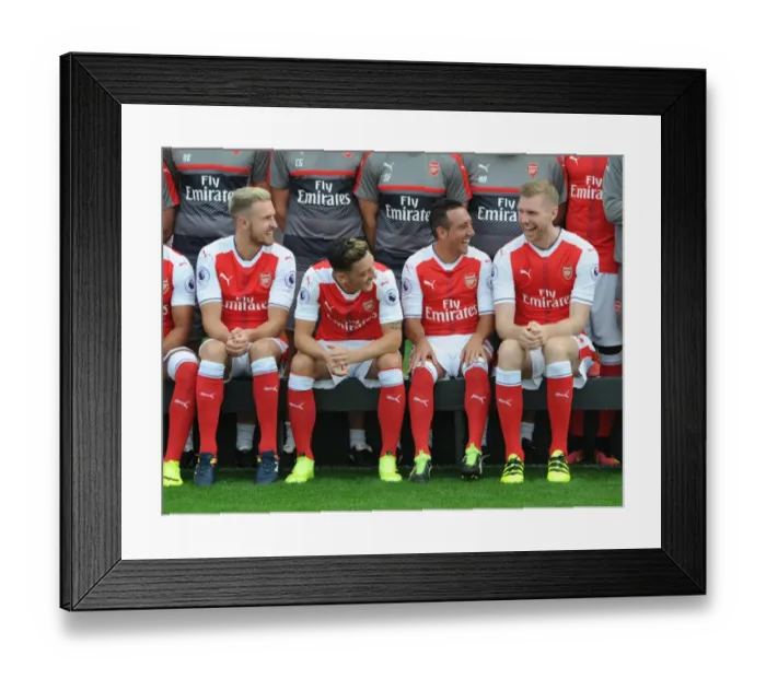 Framed Print : Arsenal 2016-17 Squad: A Season of Laughter - Ramsey, Ozil, Cazorla, Mertesacker Framed Print : Arsenal 2016-17 Squad: A Season of Laughter - Ramsey, Ozil, Cazorla, Mertesacker