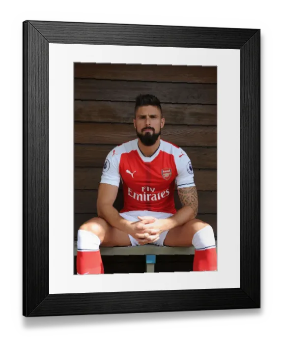 Framed Print : Arsenal FC 2016-17 Squad: Portrait of Olivier Giroud Framed Print : Arsenal FC 2016-17 Squad: Portrait of Olivier Giroud