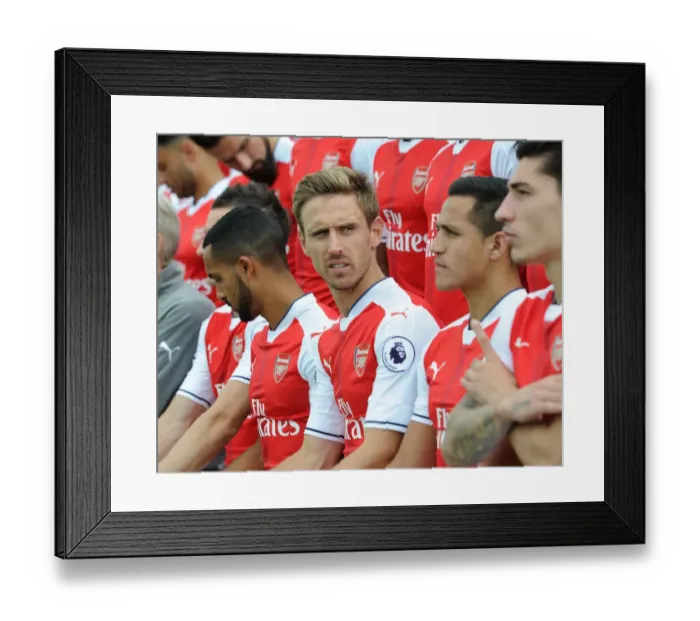 Framed Print : Arsenal FC 2016-17 Squad: Nacho Monreal at Arsenal Photocall