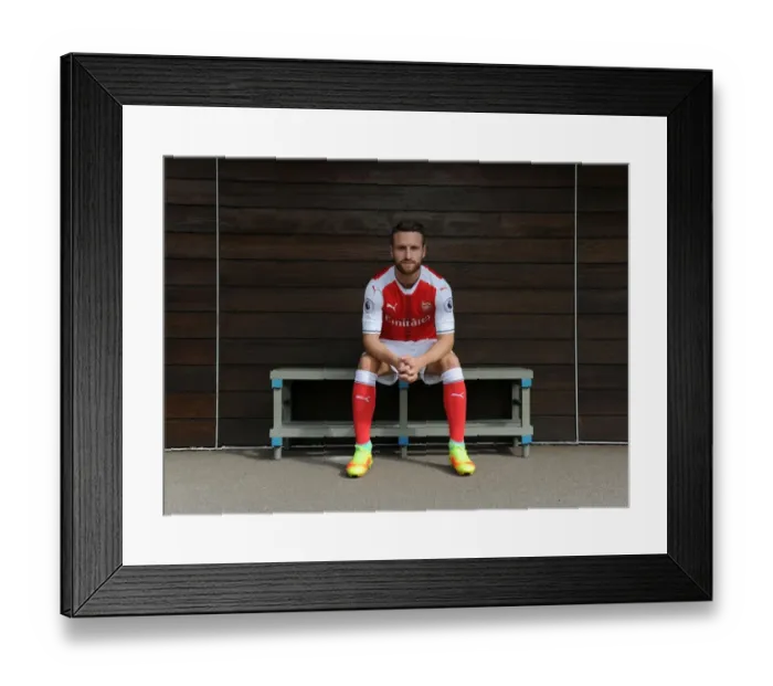 Framed Print : Arsenal FC 2016-17 Squad: Shkodran Mustafi at Photocall Framed Print : Arsenal FC 2016-17 Squad: Shkodran Mustafi at Photocall