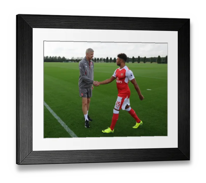 Framed Print : Arsene Wenger Arsenal Manager and Alex Oxlade-Chamberlain (Arsenal) Framed Print : Arsene Wenger Arsenal Manager and Alex Oxlade-Chamberlain (Arsenal)