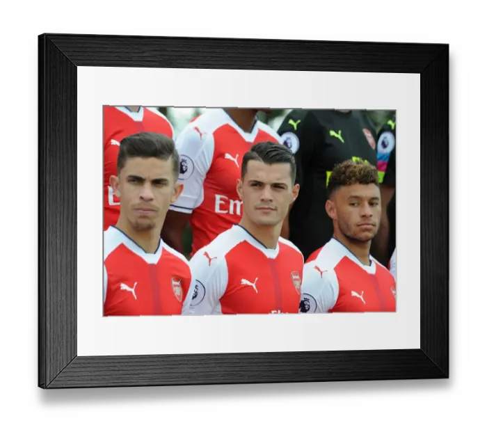 Framed Print : Arsenal FC 2016-17 Squad Photo: Granit Xhaka