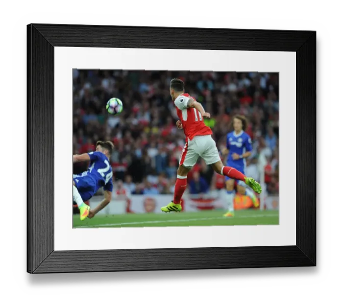 Framed Print : Mesut Ozil Scores the Thrilling Third Goal: Arsenal vs. Chelsea, Premier League 2016-17