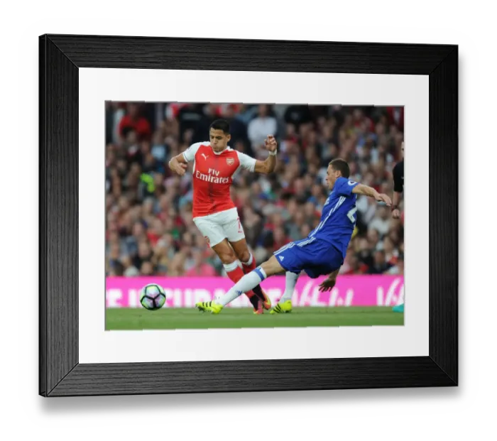 Framed Print : Alexis Sanchez Outsmarts Nemanja Matic: Arsenal vs. Chelsea, 2016-17 Premier League
