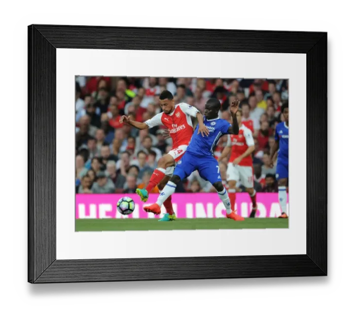 Framed Print : Coquelin vs. Kante: A Footballing Battle at the Emirates (2016-17) Framed Print : Coquelin vs. Kante: A Footballing Battle at the Emirates (2016-17)