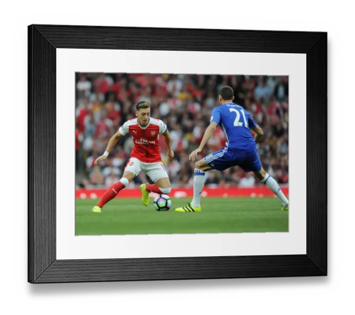 Framed Print : Mesut Ozil Outsmarts Nemanja Matic: Arsenal vs. Chelsea, Premier League 2016-17