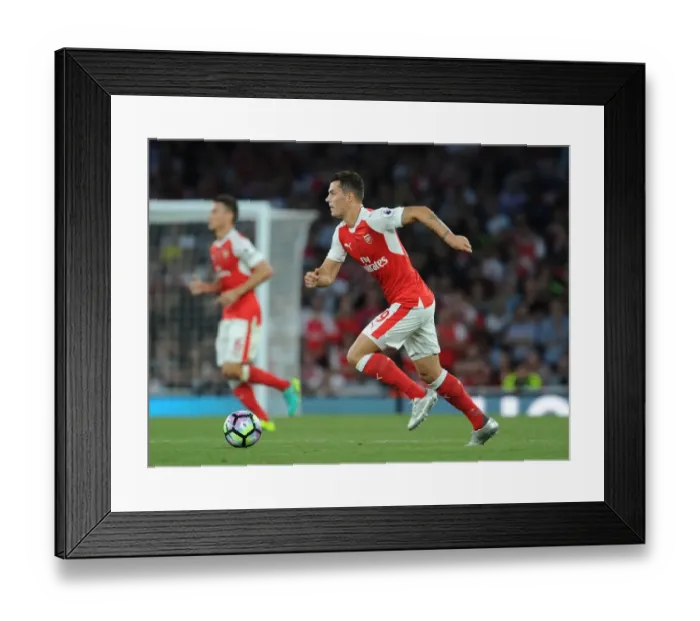 Framed Print : Granit Xhaka: Arsenal vs. Chelsea, Premier League 2016-17 Framed Print : Granit Xhaka: Arsenal vs. Chelsea, Premier League 2016-17