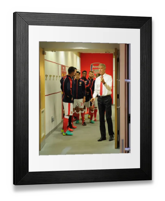 Framed Print : Arsene Wenger in the Home Changing Room - Arsenal vs Chelsea, 2016-17 Premier League