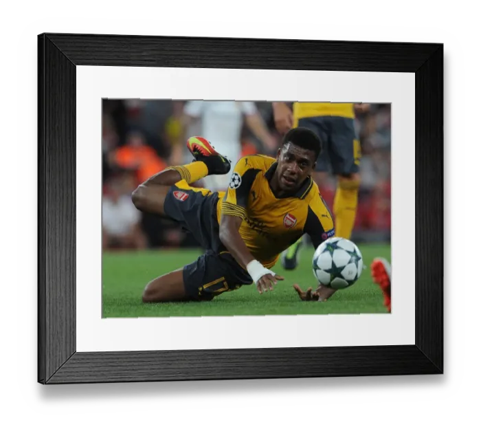Framed Print : Alex Iwobi in Action: Arsenal vs. FC Basel, UEFA Champions League, 2016