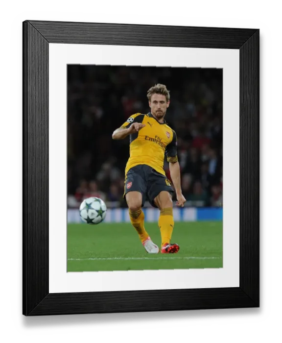 Framed Print : Nacho Monreal in Action: Arsenal vs. FC Basel (UEFA Champions League, 2016-17)